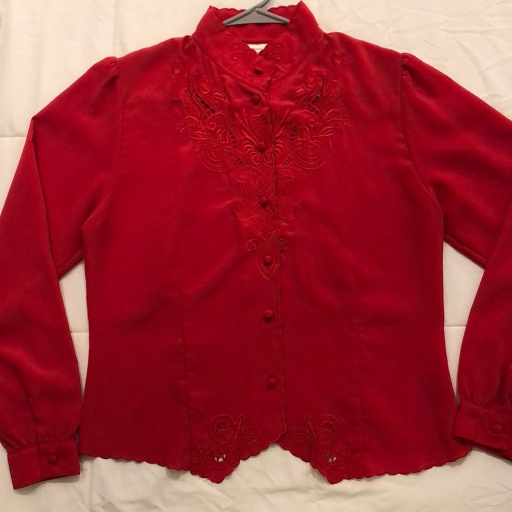 Vintage Red button down dress shirt